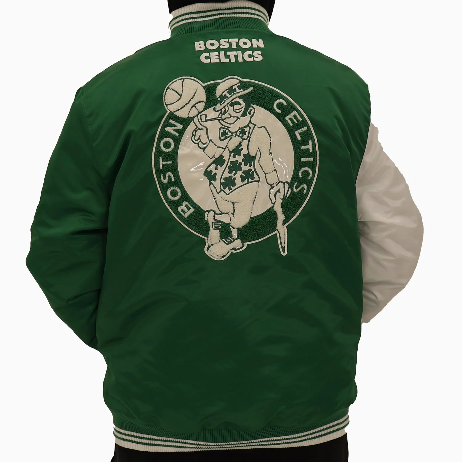 Men's Boston Celtics NBA Varsity Satin Jacket - Image 2