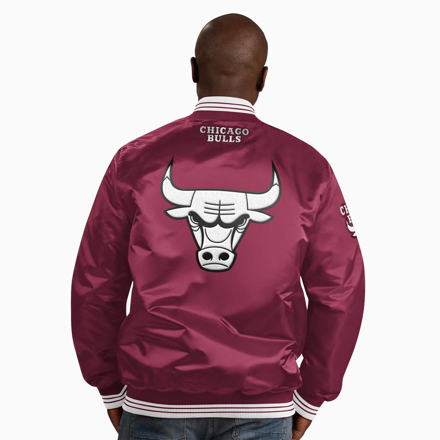Men's Chicago Bulls NBA Varsity Satin Jacket - Image 2