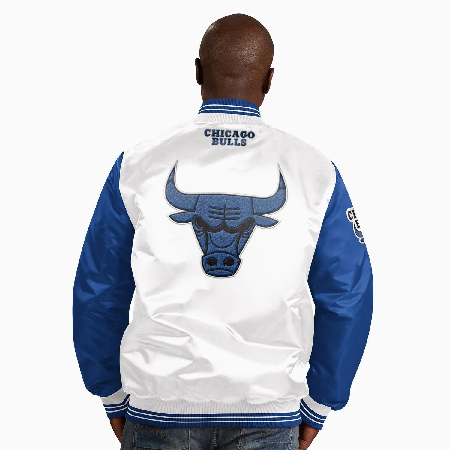 Men's Chicago Bulls NBA Varsity Satin Jacket - Image 2