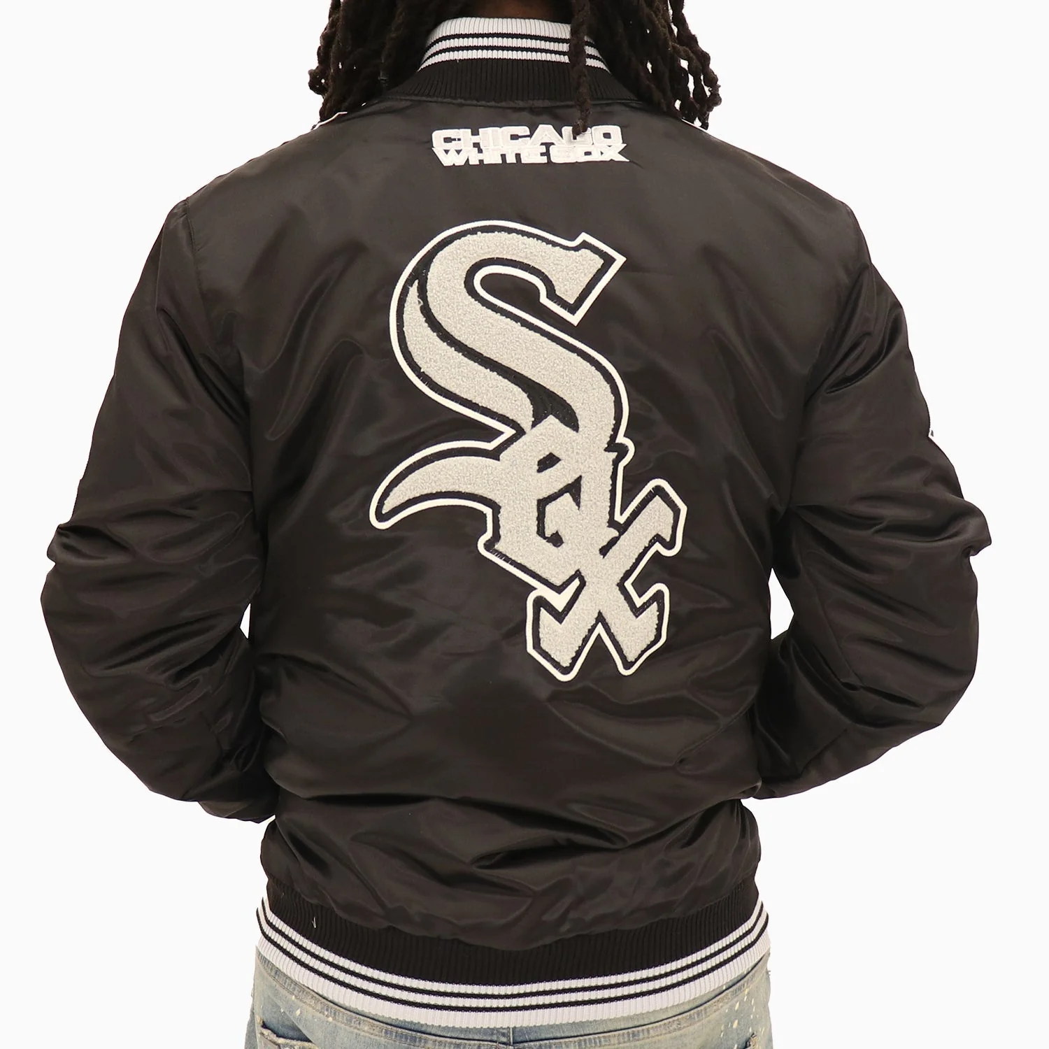 Men's Chicago White Sox MLB Varsity Satin Jacket - Image 2