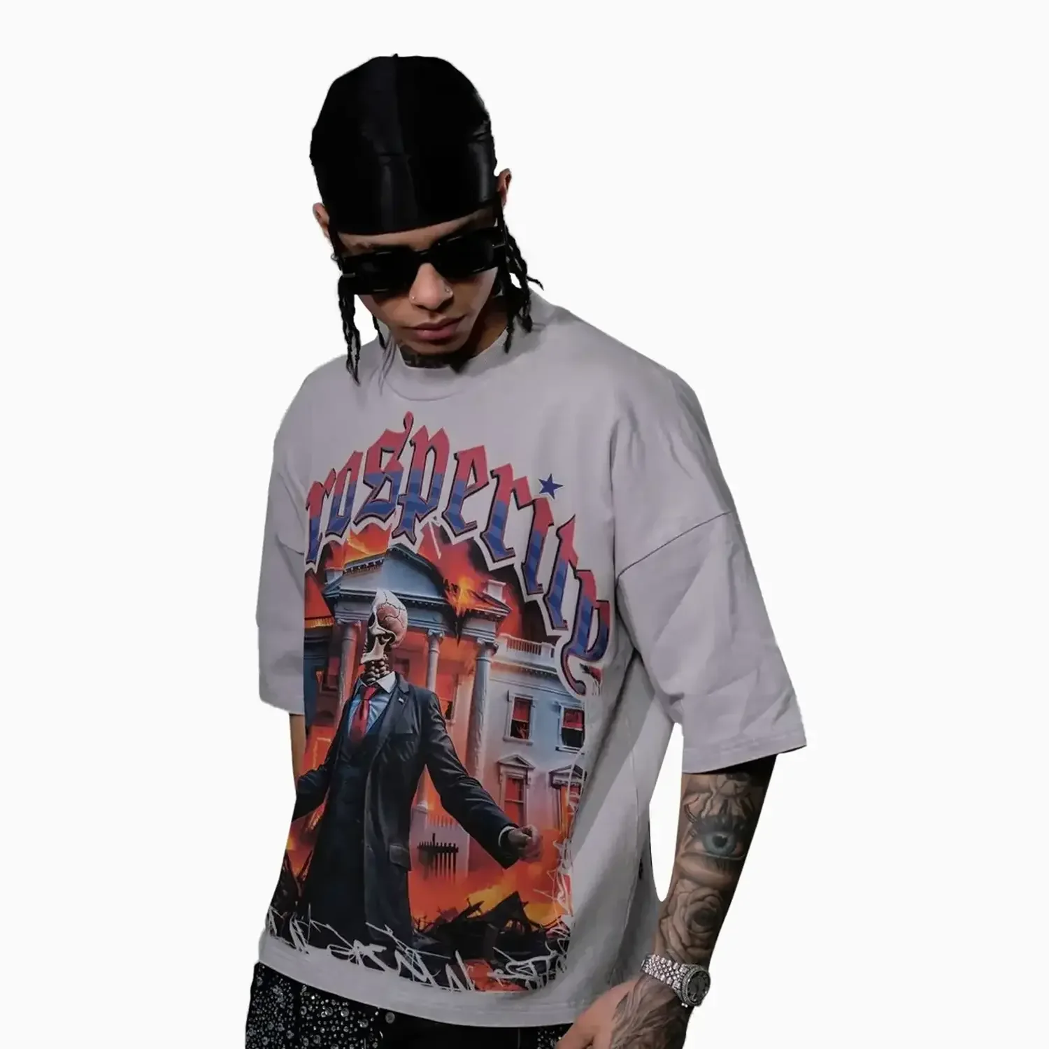 Men's By Any Means Necessary Drop Shoulders T-Shirt - Image 3