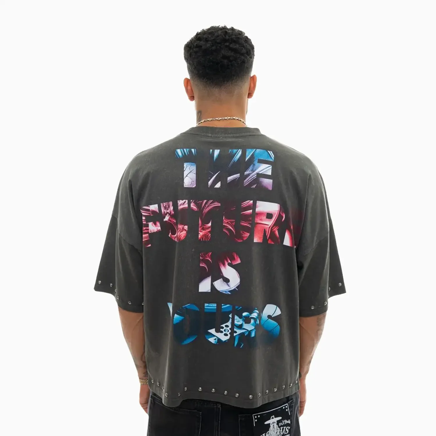Men's The Future Is Yours Wide Crop Fit T-Shirt - Image 2