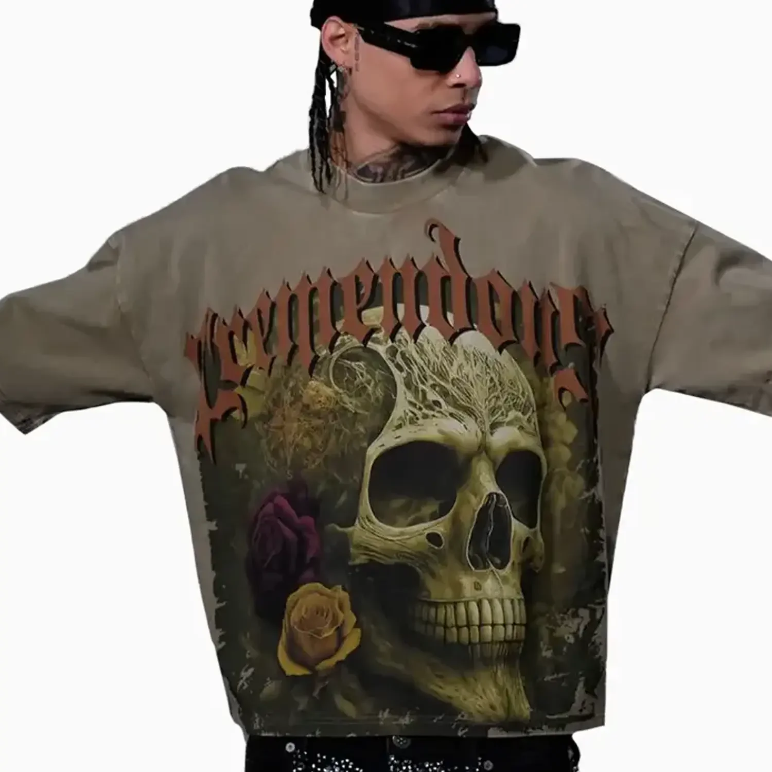 Men's Wide Crop Fit Drop Shoulders T-Shirt - Image 3