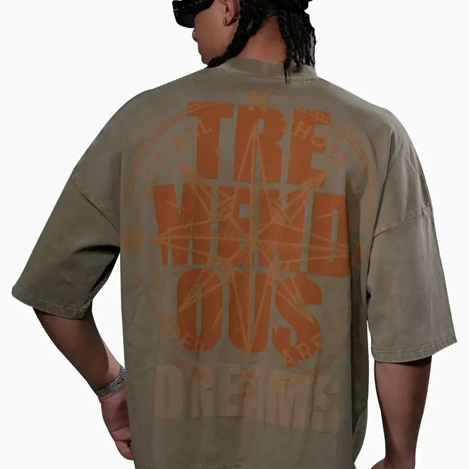 Men's Wide Crop Fit Drop Shoulders T-Shirt - Image 4