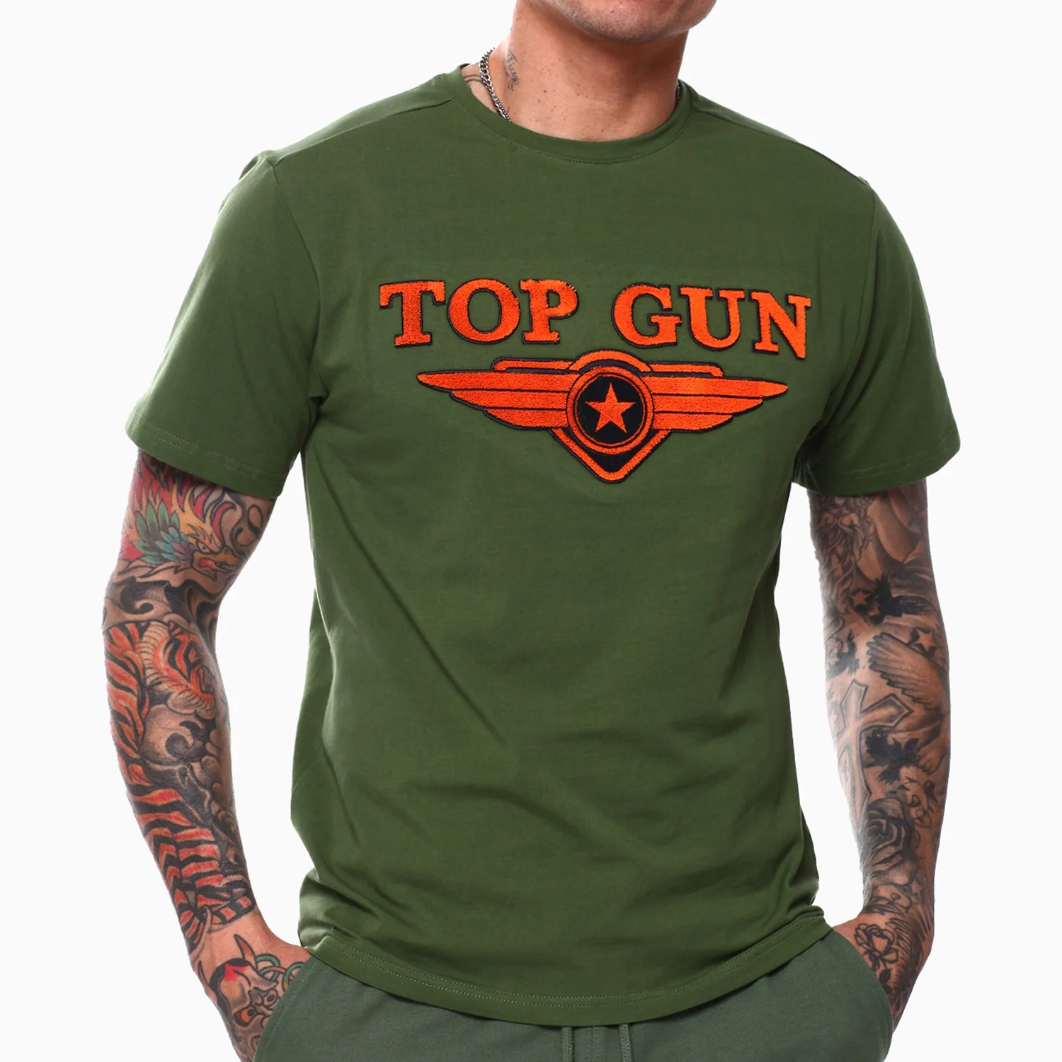 Men's Embroidered Logo T Shirt And Shorts Outfit - Image 3