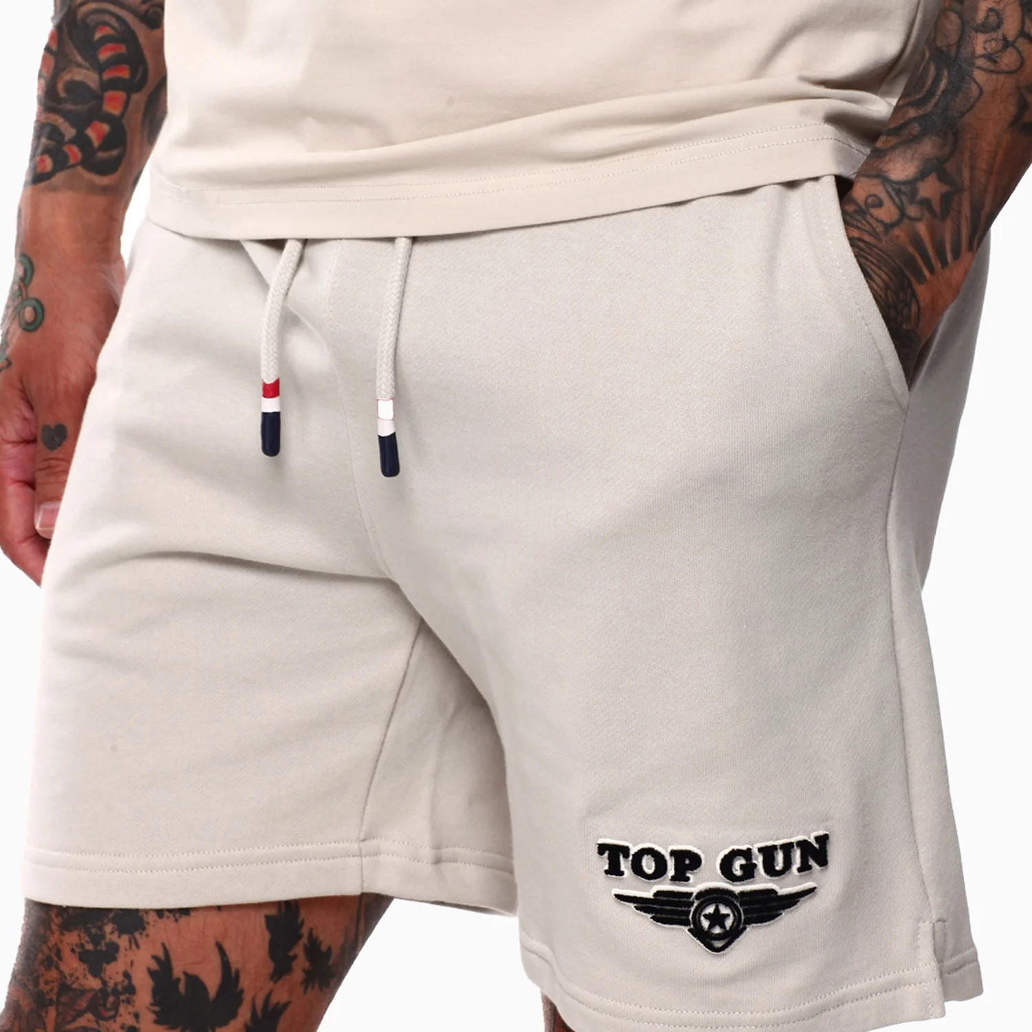 Men's Embroidered Logo T Shirt And Shorts Outfit - Image 6