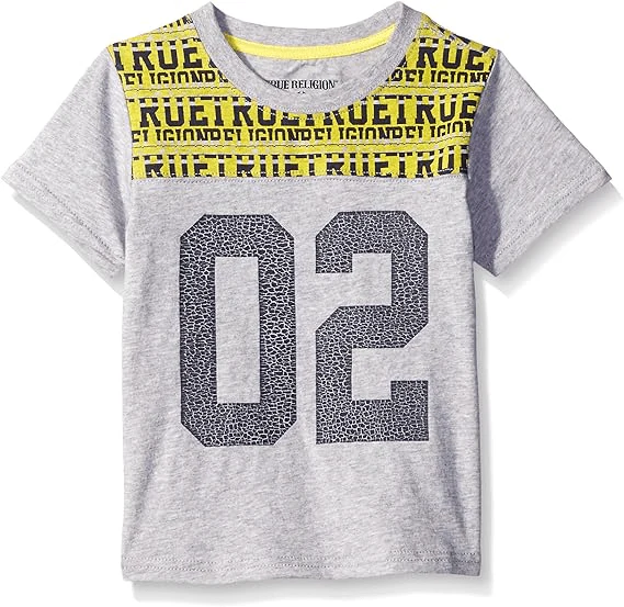 Kid's Printed Panel Crew Neck T Shirt - Image 2