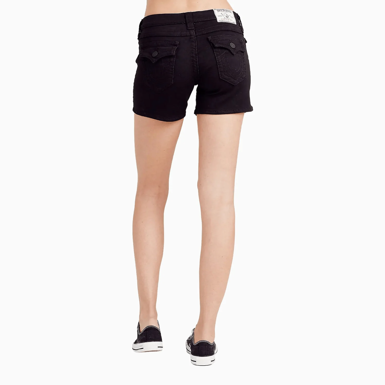 Women's Basic Mid Cut Off Denim Shorts - Image 3