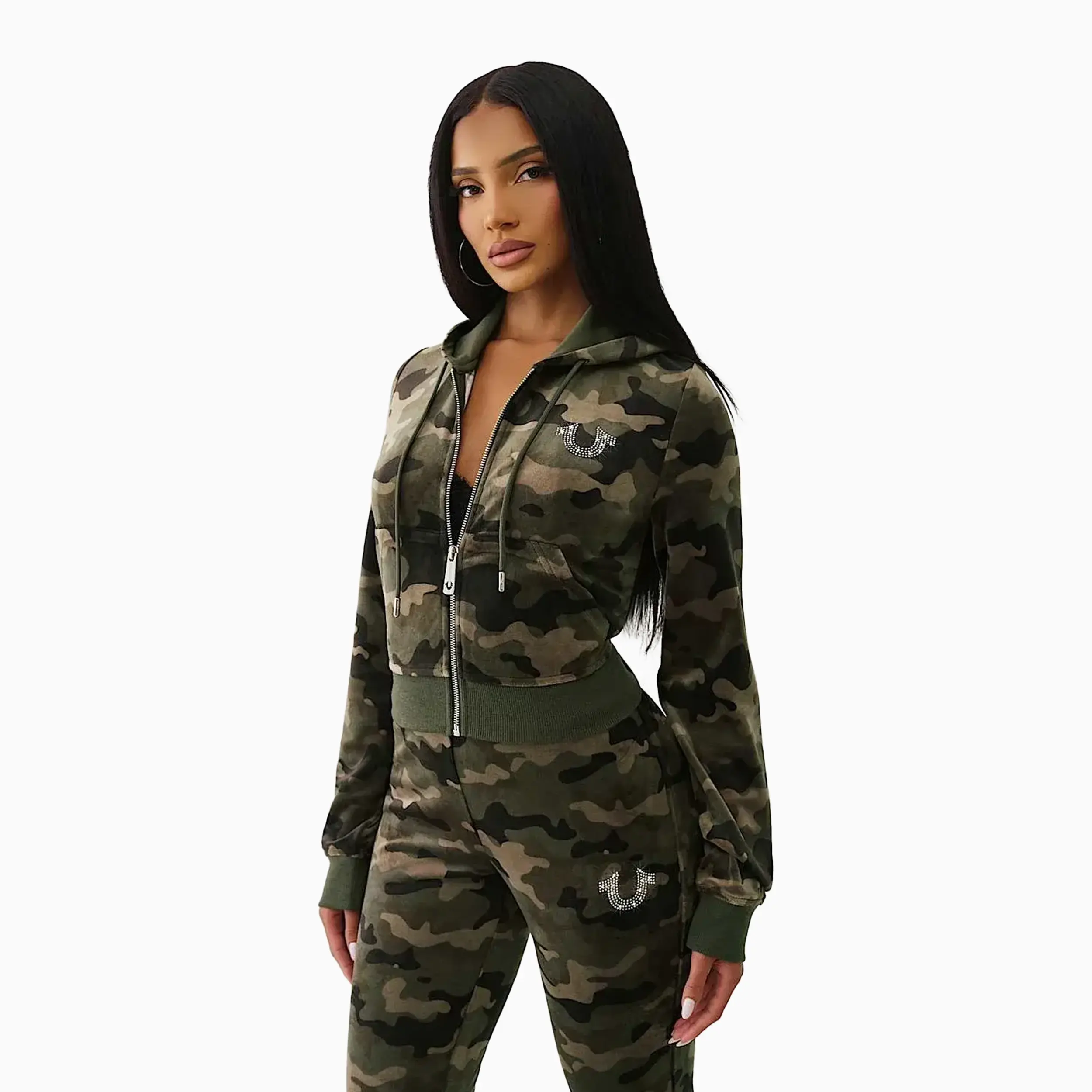 Women's Camo Velour Shrunken Outfit - Image 5
