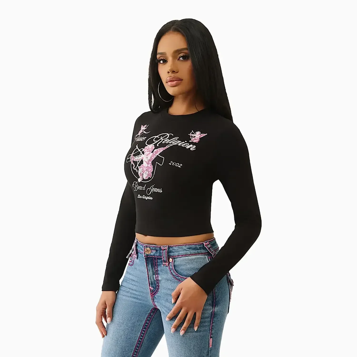 Women's Crystal Cupid Long Sleeve Baby T-Shirt - Image 4
