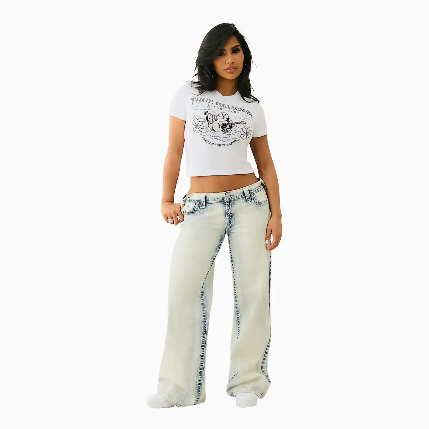 Women's Crystal Groovy Buddha Baby T-Shirt - Image 2