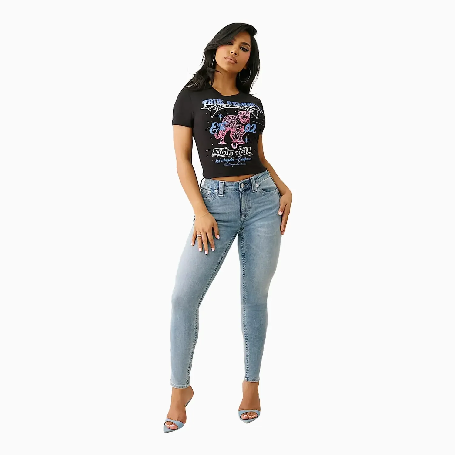 Women's Crystal Leopard Baby T-Shirt - Image 2