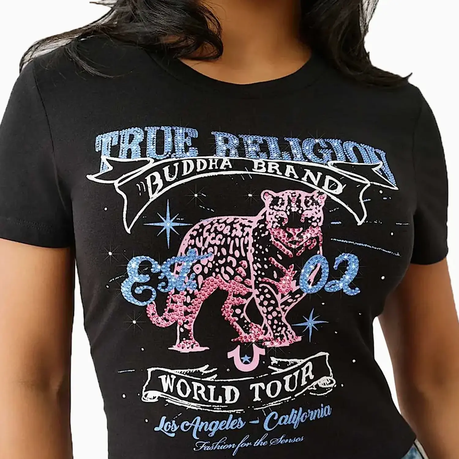 Women's Crystal Leopard Baby T-Shirt - Image 3