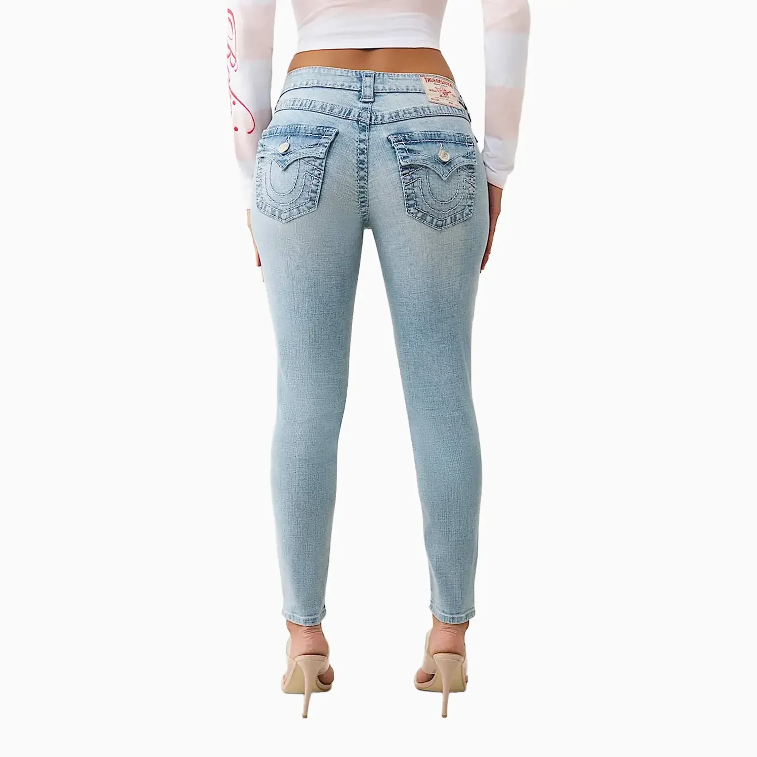 Women's Jennie Mid Rise Big T Flap Curvy Skinny Jean Pant - Image 4