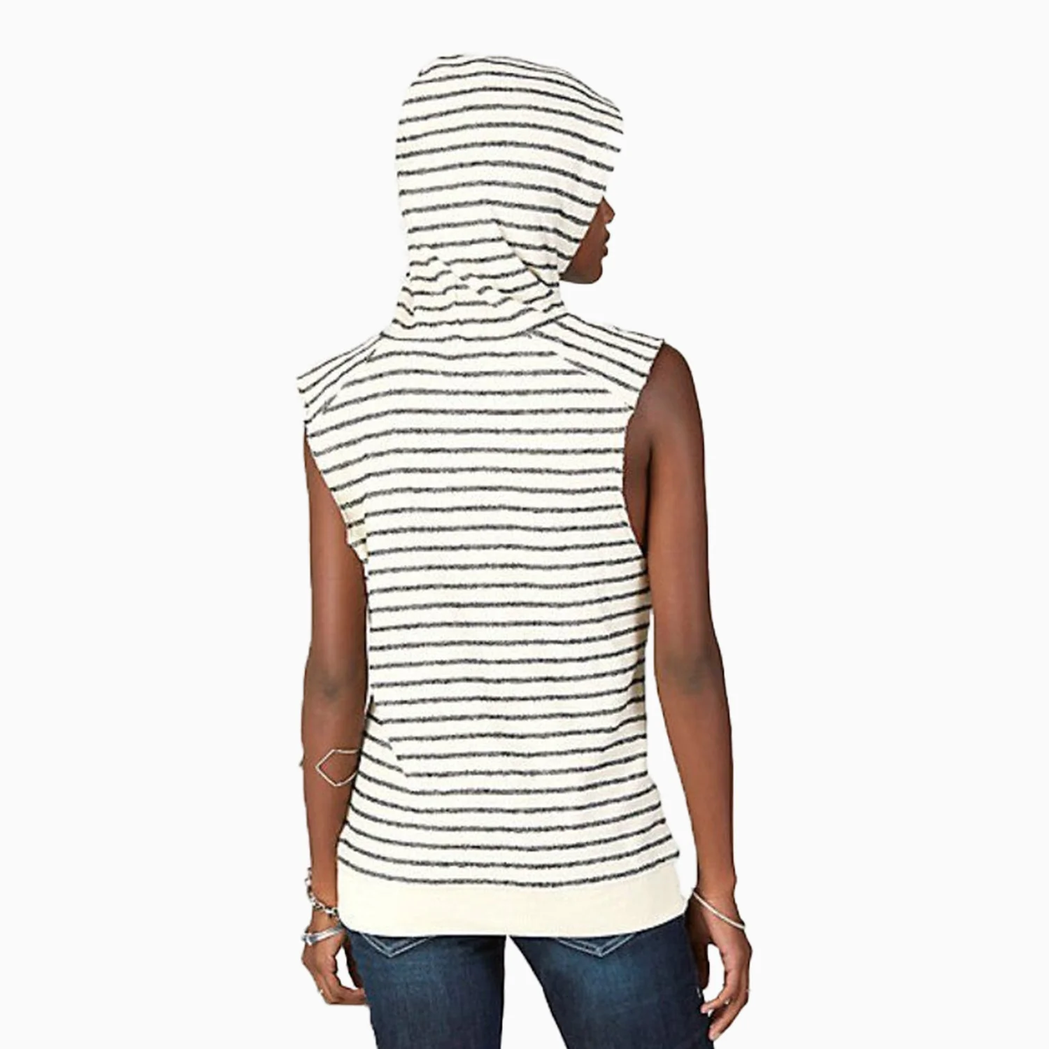 Women's Sleeveless Funnel Neck Hoodie - Image 4