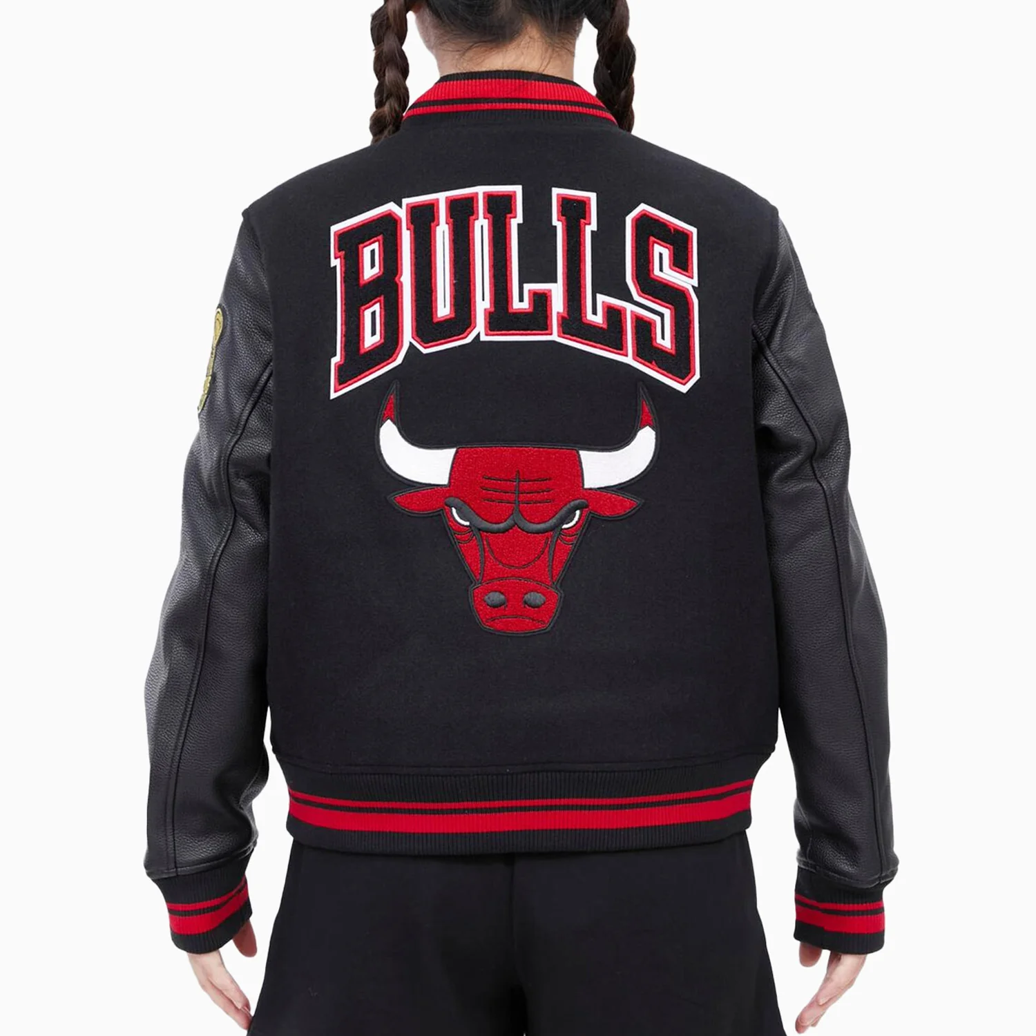 Women's Chicago Bulls Retro Classic Rib Wool Varsity Jacket - Image 2