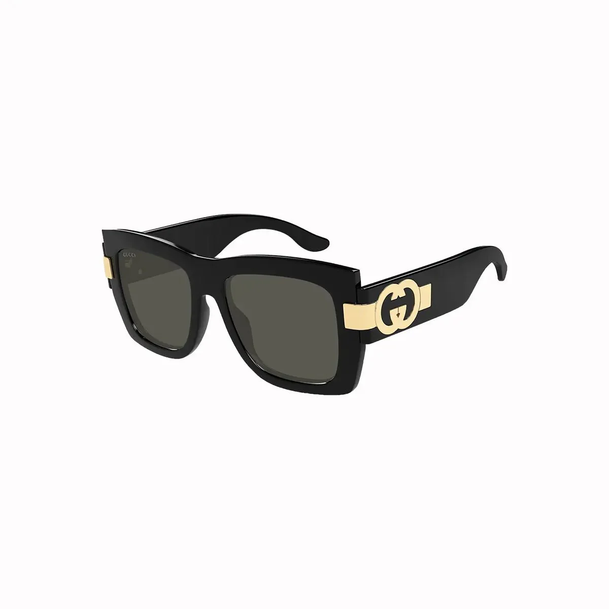 Women's Gucci Shiny Black Rectangular Sunglasses - Image 2