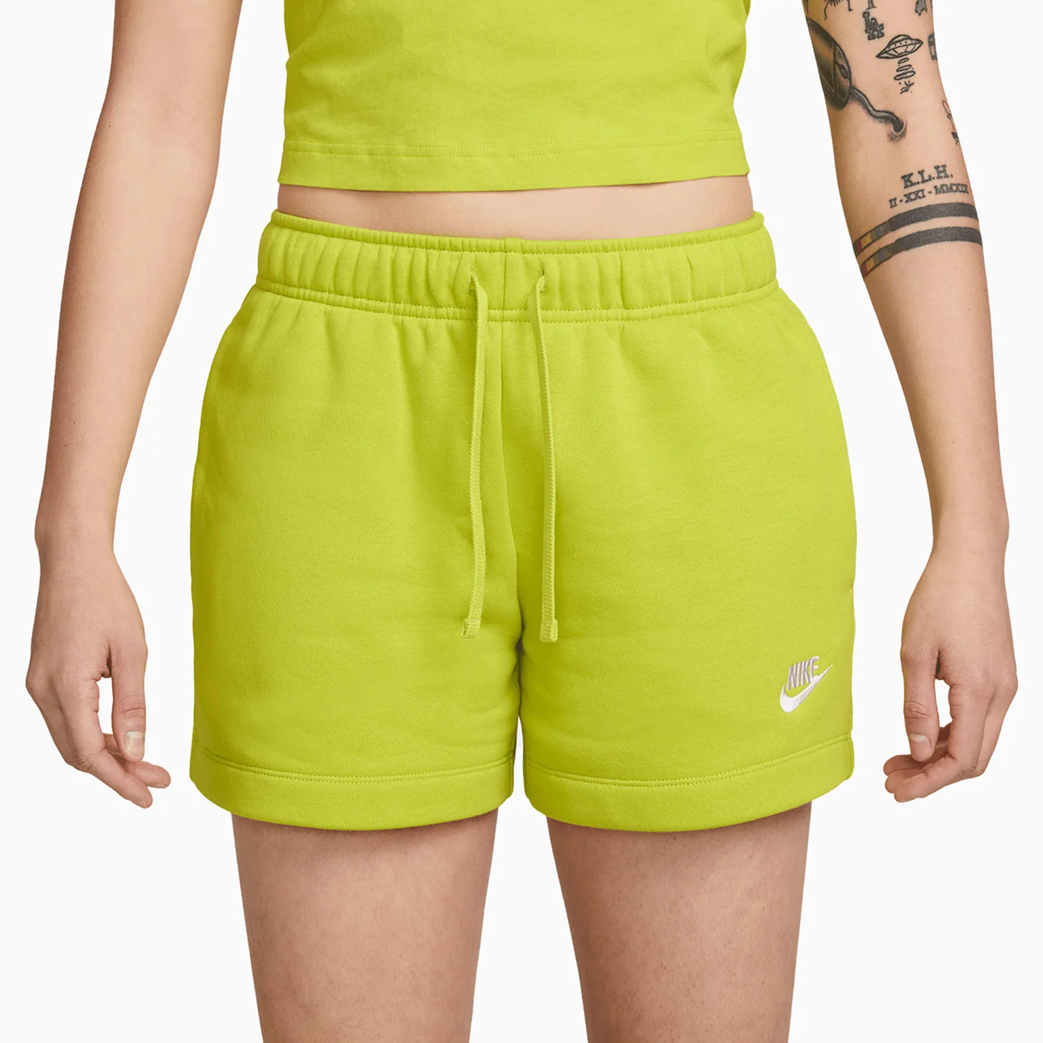 Women's Nike Sportswear Club Essentials T Shirt And Shorts Outfit - Image 2